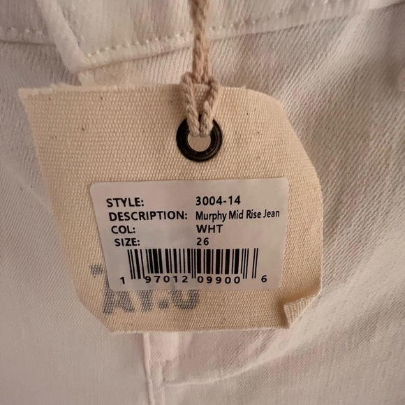 SER.O.YA Murphy Mid Rise Boot Cut Jean White NWT Size 26 - Picture 7 of 9